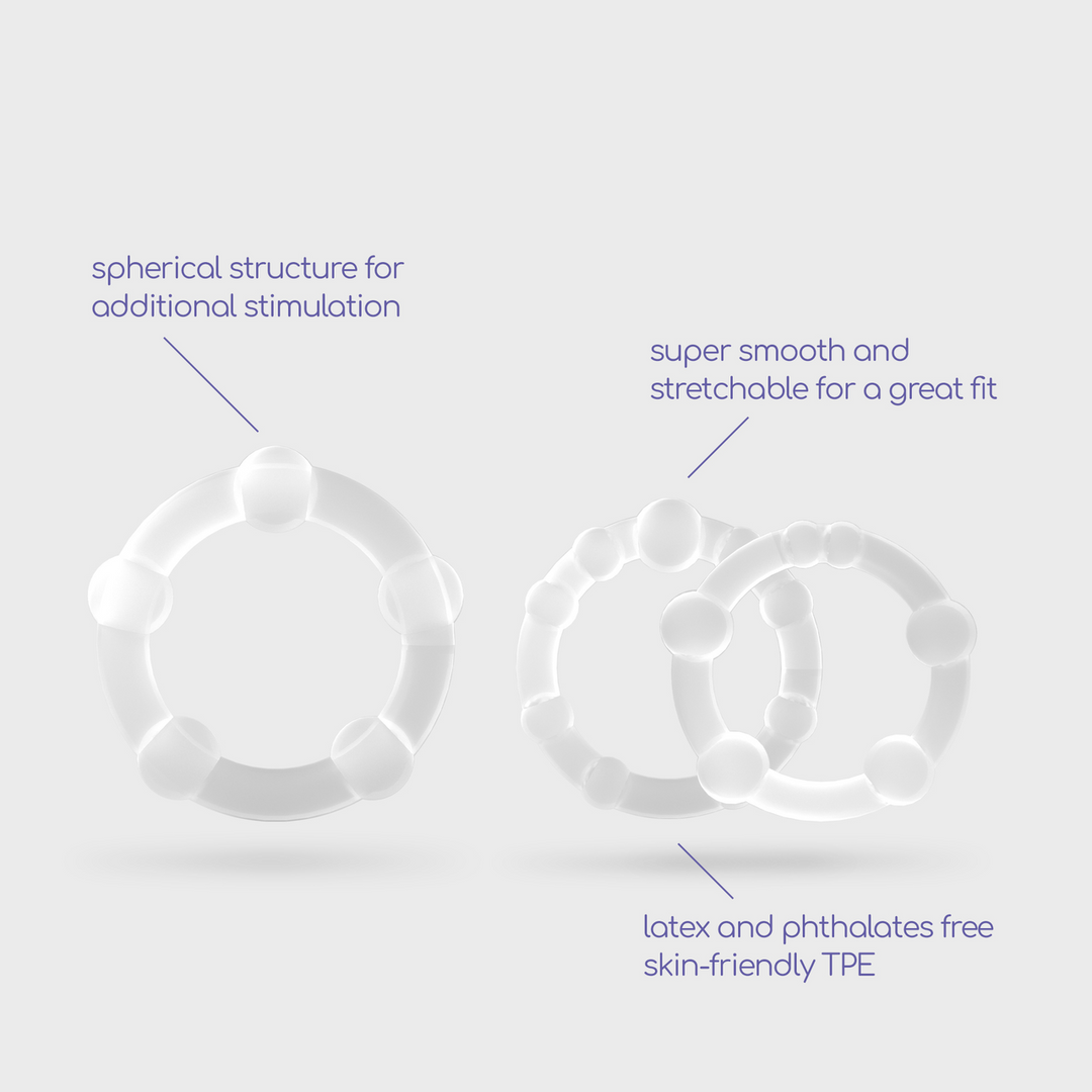 Triple Bead - Cockring Set - Doorzichtig - Afbeelding 6