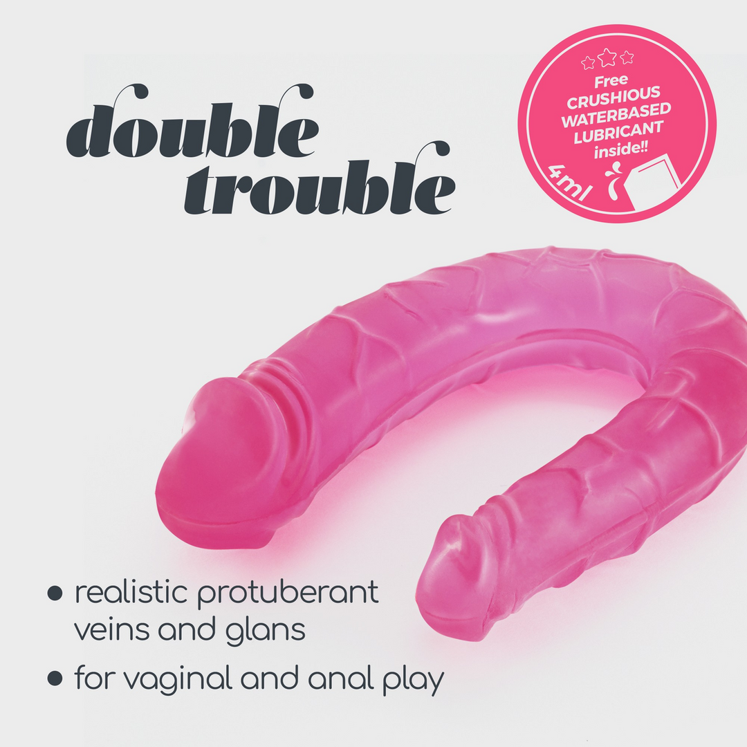 Dubbele Probleem - Dubbele Dildo - 10,6 / 27 cm - Roze - Afbeelding 5