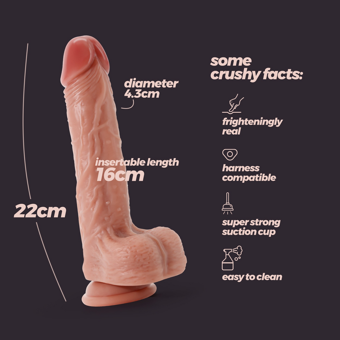 Inviktus - Vloeibare Siliconen Dildo - 8.5 / 22 cm - Vleeskleur - Afbeelding 7