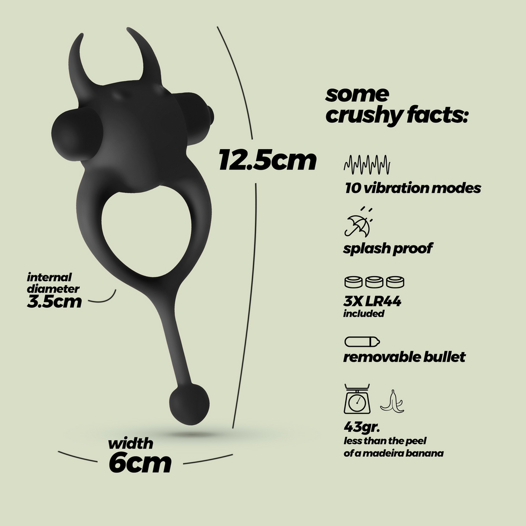 Daemon - Vibrerende Cockring - Zwart - Afbeelding 6