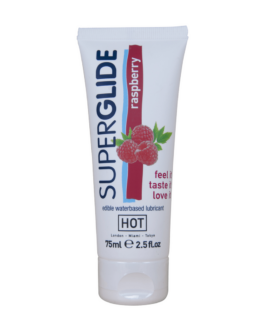 Superglide – Eetbaar Waterbasis Glijmiddel – Framboos – 3 fl oz / 75 ml