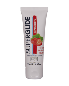 Superglide – Eetbaar Waterbasis Glijmiddel – Aardbei – 3 fl oz / 75 ml