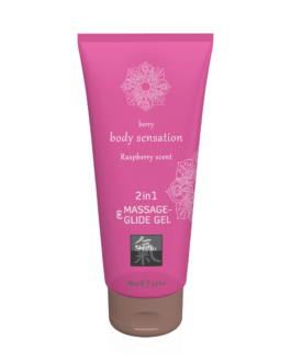 2 in 1 Massage en Glide Gel – Framboos – 7 fl oz / 200 ml