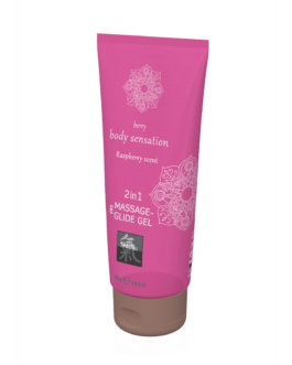 2 in 1 Massage en Glide Gel – Framboos – 7 fl oz / 200 ml
