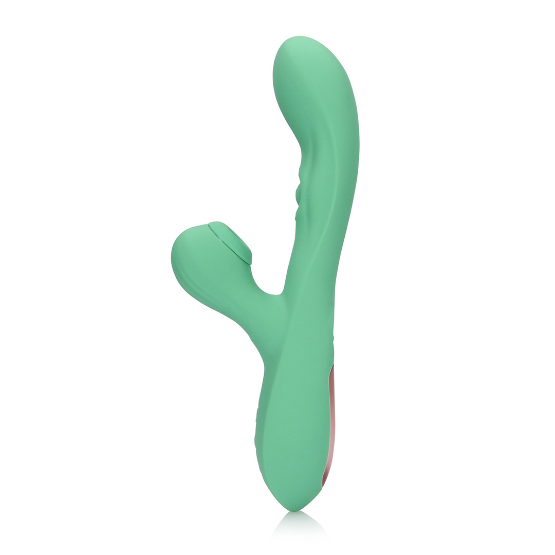 Pulse Wave en Tongue Flickering Rabbit Vibrator - Blue Grass - Afbeelding 6