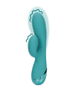 Opblaasbare Konijnen Vibrator – Pauwblauw