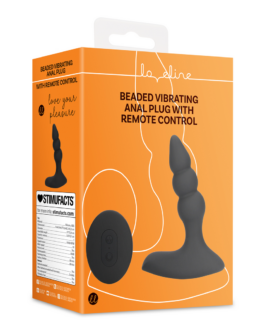 Beaded Vibrerende Anale Plug met Afstandsbediening – Zoethout Zwart