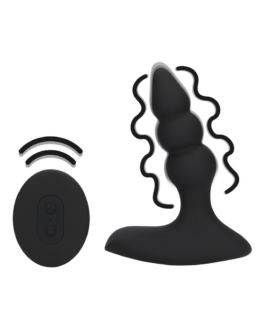 Beaded Vibrerende Anale Plug met Afstandsbediening – Zoethout Zwart