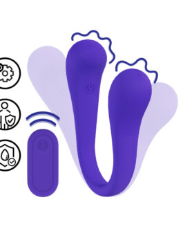 Dubbelzijdige Buigbare Vibe met Afstandsbediening – Paars