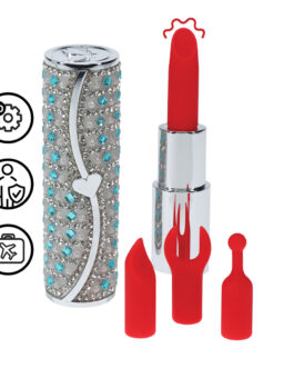 Tiffany – Lipstick Vibrator with 4 Attachments – Blue