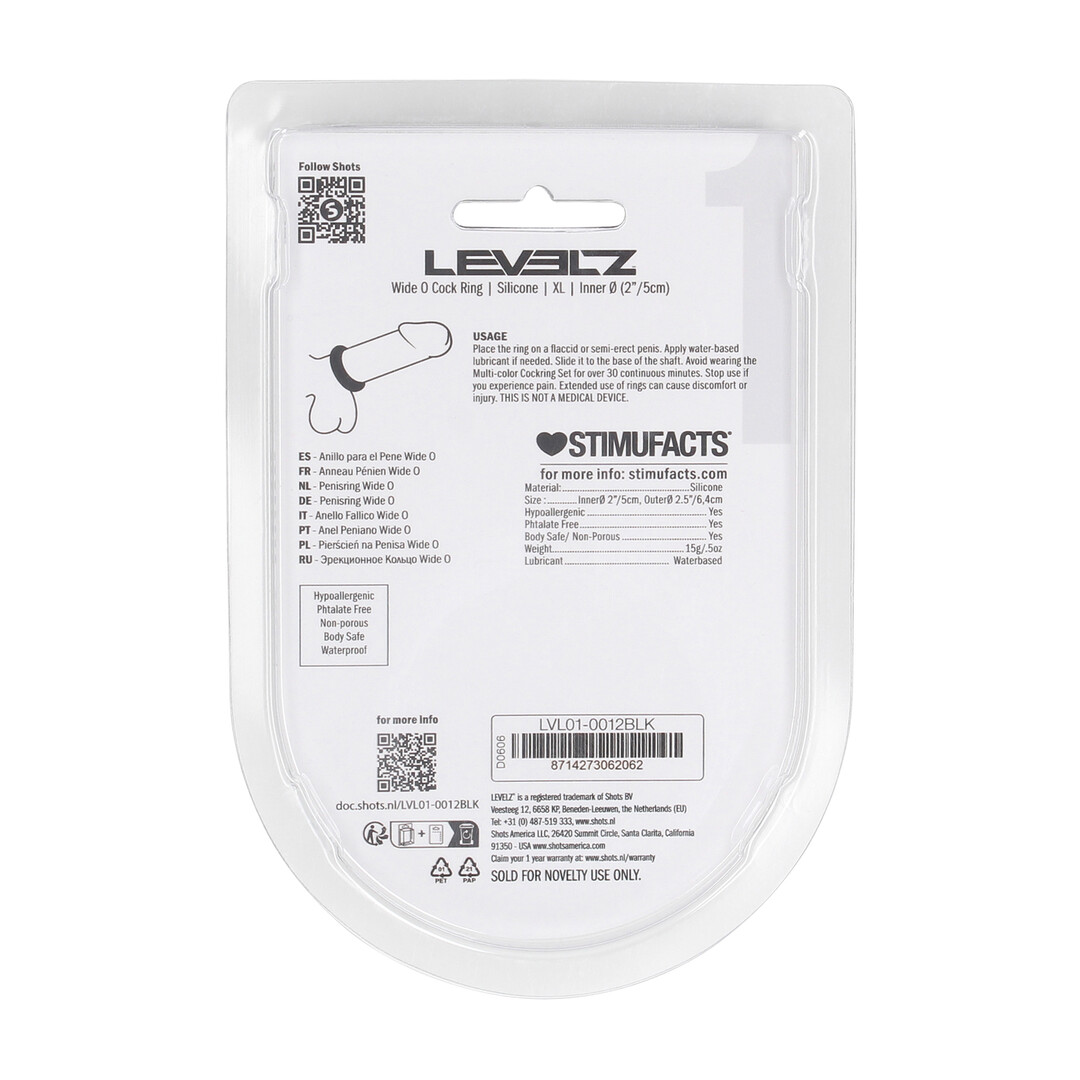 Wide O Silicone Cockring - XL - 50mm - Zwart - Afbeelding 3