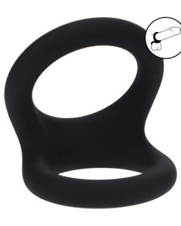 Double O Siliconen Cockring – L – Zwart