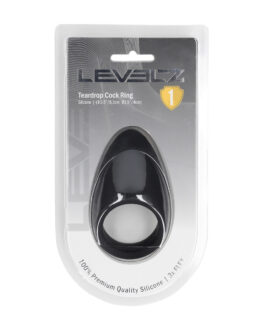 Druppelvormige Siliconen Cockring – Zwart