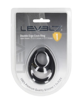 Double Ergo Siliconen Cockring – Zwart