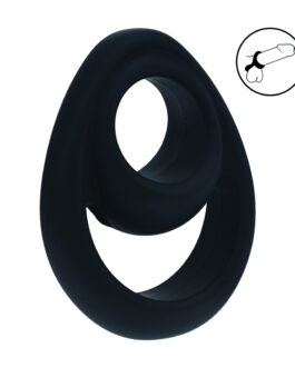 Double Ergo Siliconen Cockring – Zwart