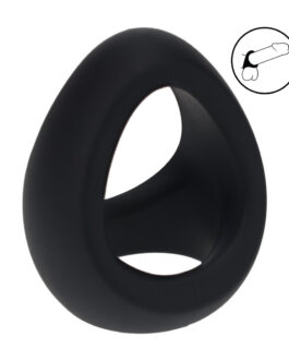 Zachte Tri O Siliconen Cockring – Zwart