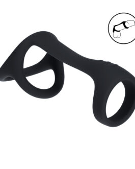 Tri O Siliconen Schacht Cock- en Ballenring – Zwart