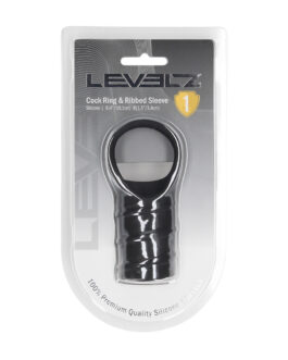 Siliconen Cockring en Geribbelde Mouw – Zwart