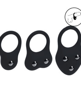 Siliconen Trainings Cockring Set van 3 – S/M/L – Zwart