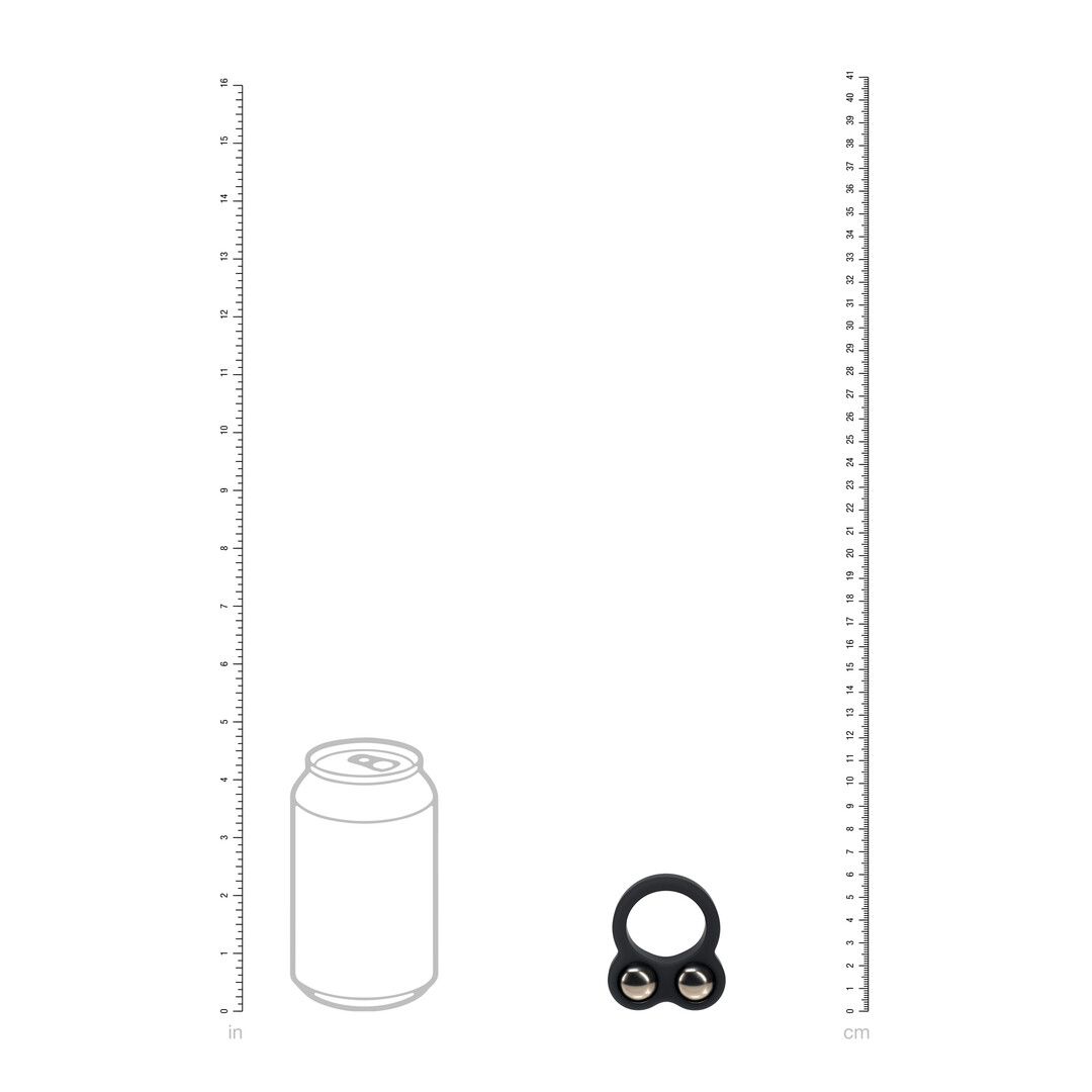 Vloeibare Siliconen Dubbel Gewogen Bal Cockring - Zwart - Afbeelding 5