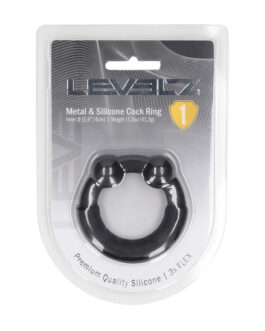 Metaal en Siliconen Cockring – Zwart