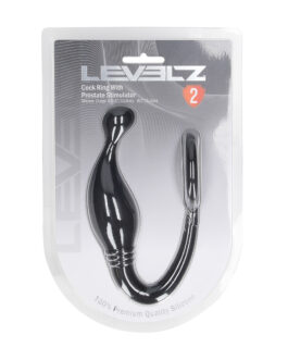 Siliconen Cockring met Prostaatstimulator – L – Zwart