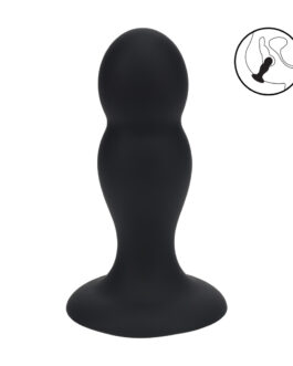 Dubbele Rammelaar Vloeibare Siliconen Anale Plug – M – Zwart