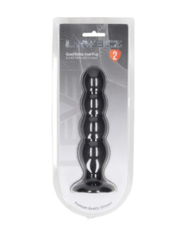 Quad Rattle Vloeibare Siliconen Anale Plug – XL – Zwart