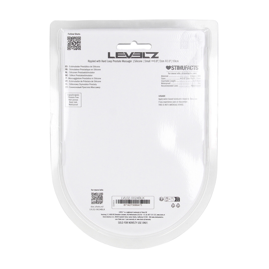 Geribbelde Hard Loop Silicone Prostaat Massager - S - Zwart - Afbeelding 3