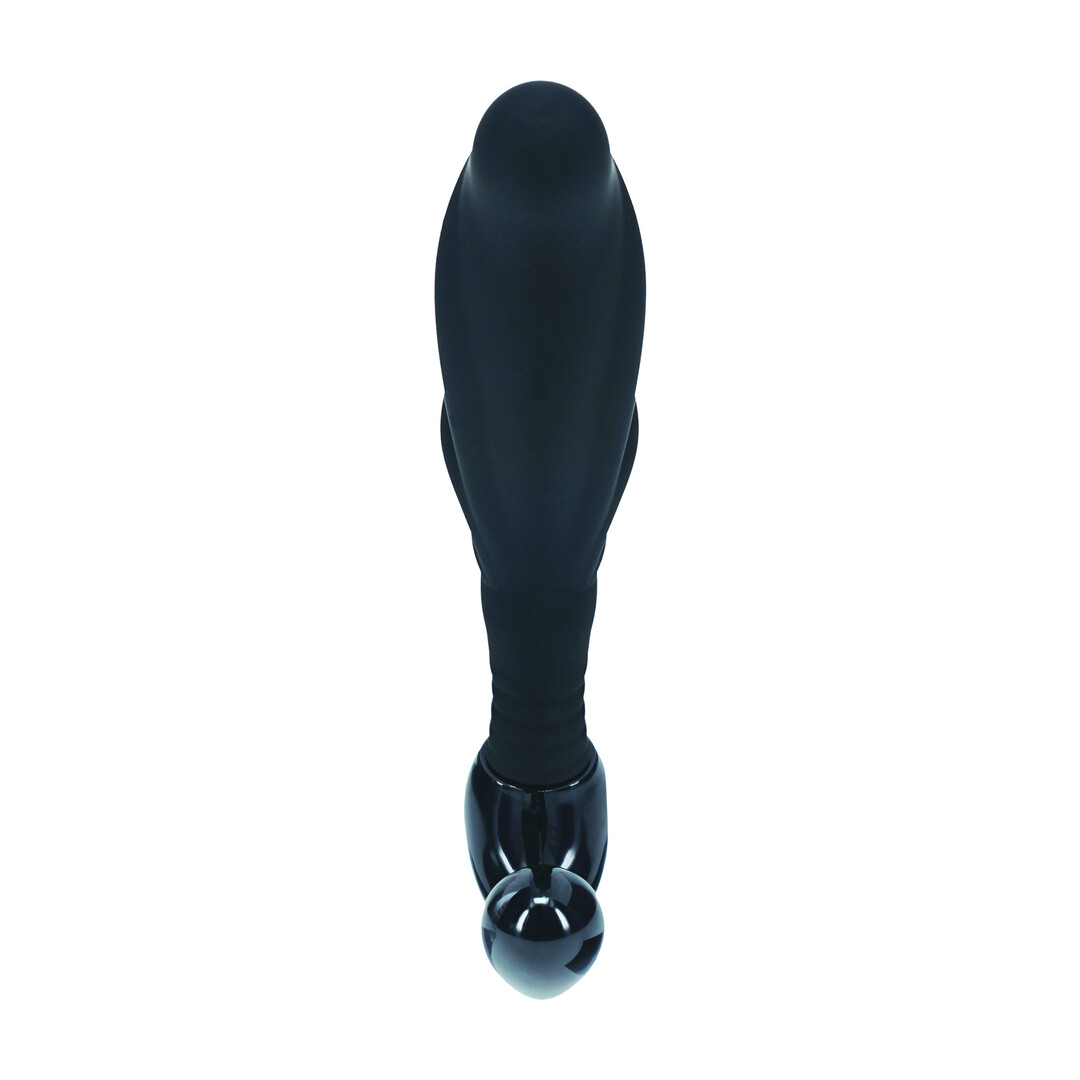 Geribbelde Hard Loop Silicone Prostaat Massager - M - Zwart - Afbeelding 5