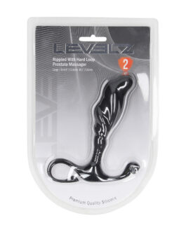 Geribbelde Hard Loop Silicone Prostaat Massager – L – Zwart