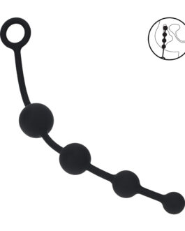 Gebogen Siliconen Anale Parels – Zwart
