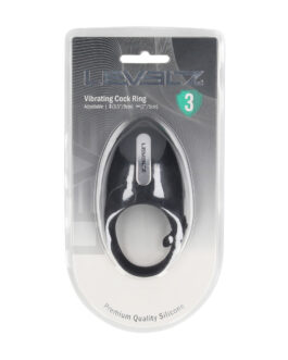 Verstelbare Vibrerende Siliconen Cockring – Zwart