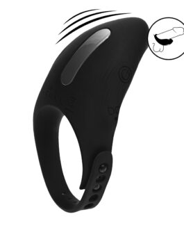 Verstelbare Vibrerende Siliconen Cockring – Zwart