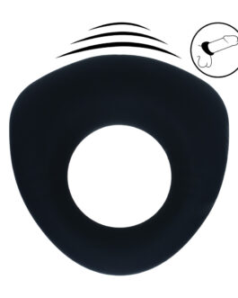 Afgedichte Vloeibare Siliconen Vibrerende Cockring – Zwart