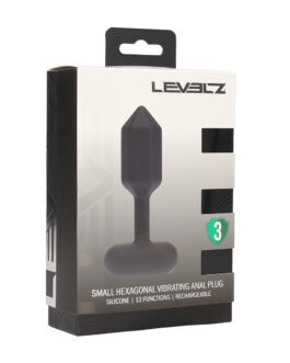 Hexagonale Vibrerende Silicone Anale Plug – S – Zwart