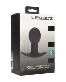 Enkele Gloeilamp Vibrerende Siliconen Anale Plug – Zwart