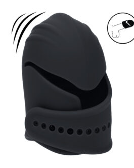 Verstelbare Vibrerende Siliconen Penis Hoofd Stimulator – Zwart