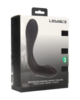 Vibrerende Verwarmende Buigbare Tapping Silicone Prostaat Stimulator – Zwart