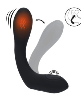 Vibrerende Verwarmende Buigbare Tapping Silicone Prostaat Stimulator – Zwart
