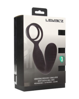 Vibrerende Siliconen Prostaatstimulator met Cock- en Ballring – Zwart