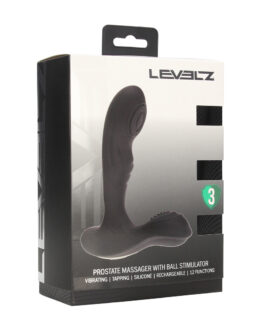 Vibrerende en Tikken Siliconen Prostaat Massager met Bal Stimulator – Zwart