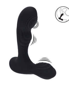 Vibrerende en Tikken Siliconen Prostaat Massager met Bal Stimulator – Zwart
