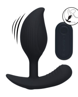 Afstandsbediening Vibrerende Vloeibare Siliconen Anale Plug – Zwart