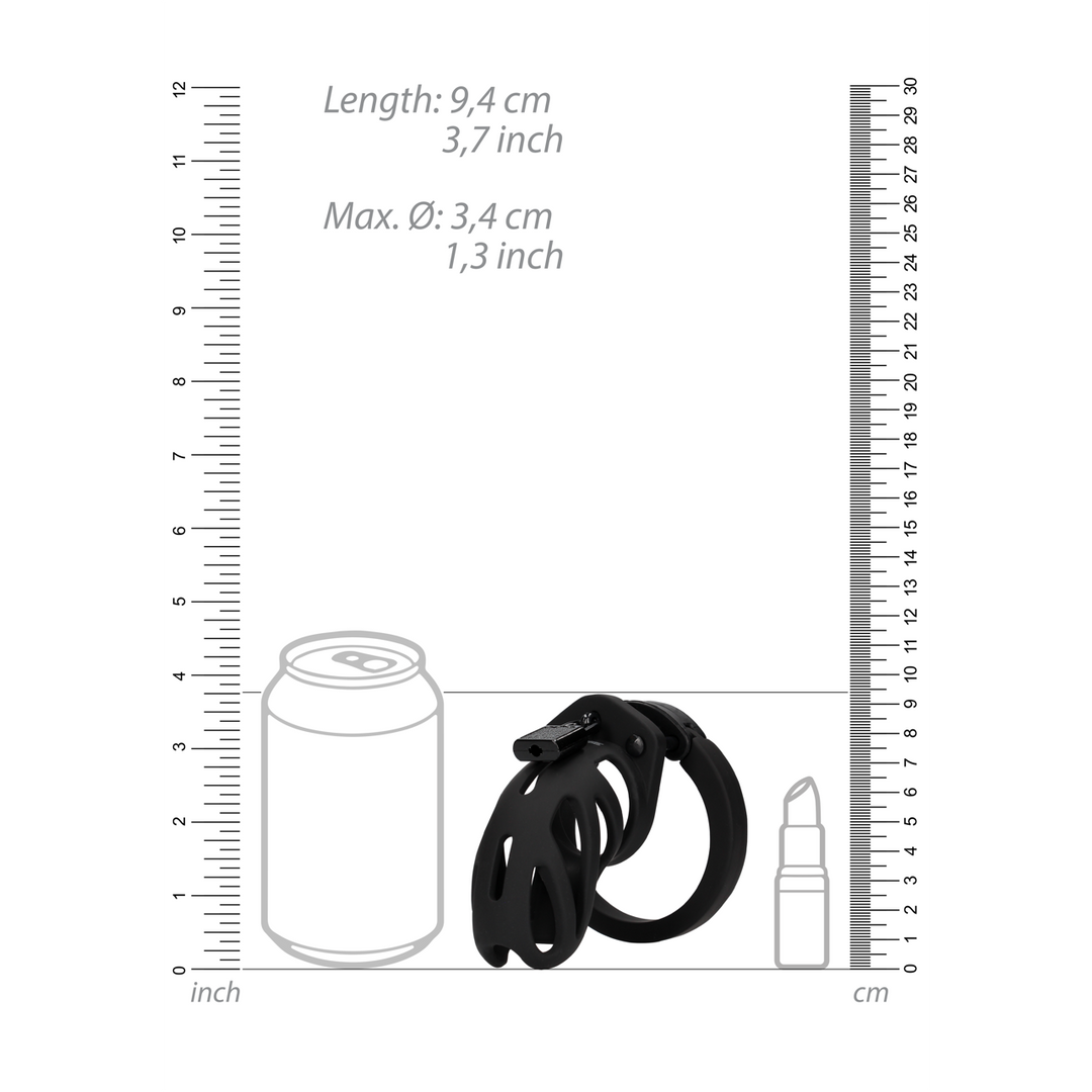 Model 24 - Chastity Cage - 3.5'' / 9 cm - Zwart - Afbeelding 6