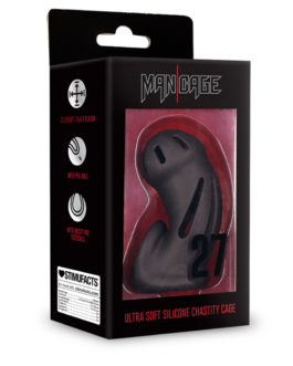 Model 27 – Ultra Soft Silicone Chastity Cage – Zwart