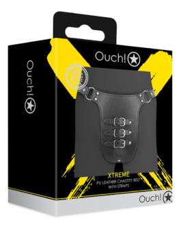 PU Leren Kuisheidsriem met Bandjes – Zwart