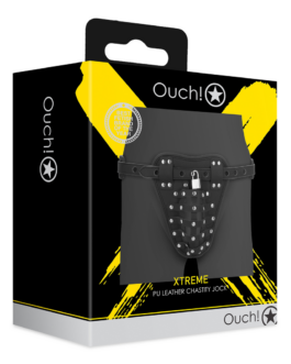 PU Leren Chastity Jock – Zwart