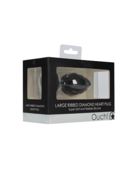 Geribbelde Diamanten Hart Plug – Groot