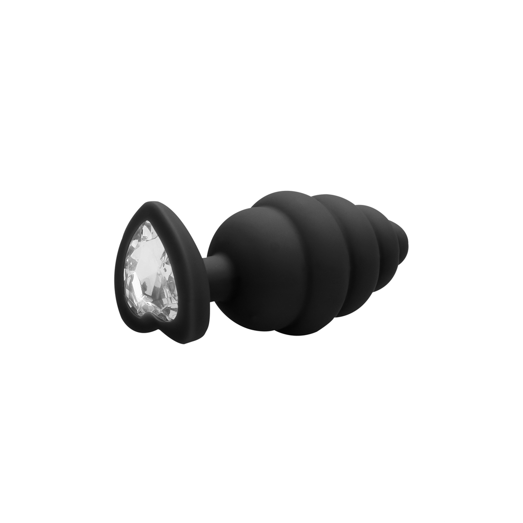 Geribbelde Diamanten Hart Plug - Groot - Afbeelding 5